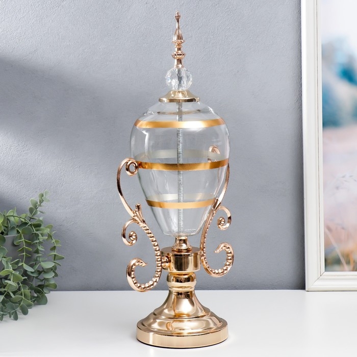 Сувенир интерьерный металл, стекло "Изящный кубок" золото 49х15х24 см