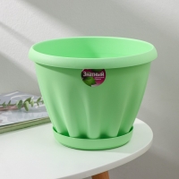 Горшок для цветов с поддоном &laquo;Знатный&raquo;, 3,9 л, d=22,5 см, зелёный