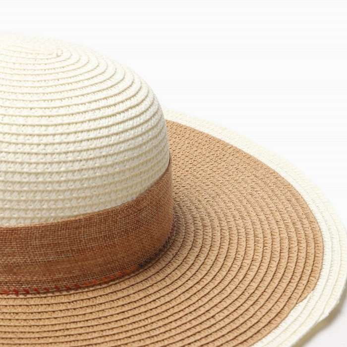 Шляпа женская MINAKU, цв. светло-коричневый, р-р 58 Шляпа женская MINAKU, цв. светло-коричневый, р-р 58