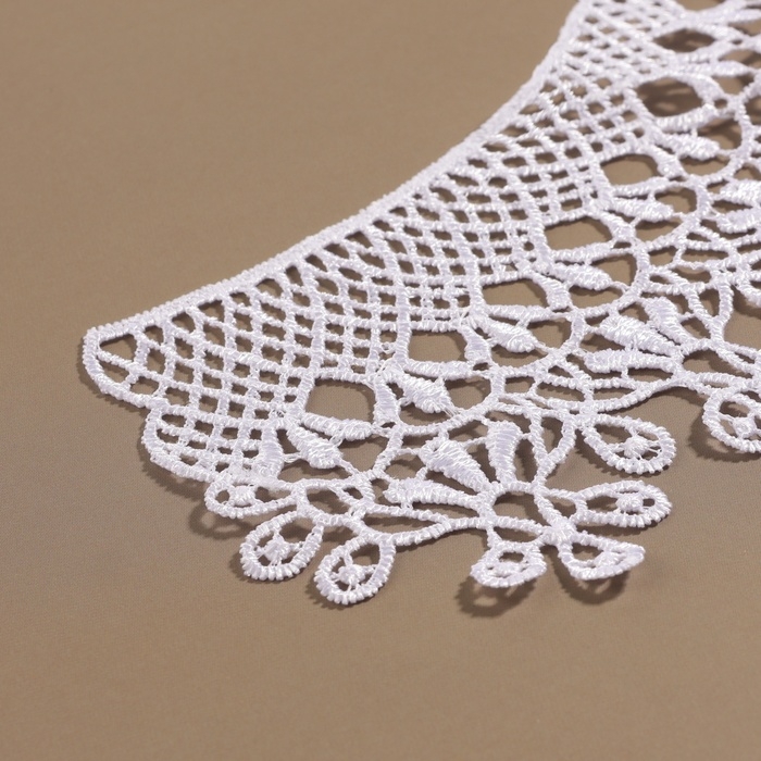 Воротник пришивной, гипюровый, 23 &times; 7,5 см, цвет белый