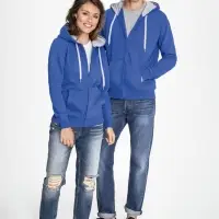 Толстовка мужская на молнии Soul men 290 с контрастным капюшоном черная, размер S