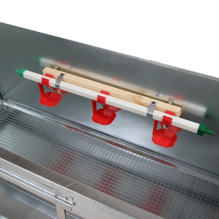 Брудер для цыплят, 100 &times; 40 &times; 45 см, с поддоном, кормушкой и поилкой, металлический