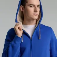 Толстовка унисекс на молнии Sherpa 280 ярко-синяя, размер XS