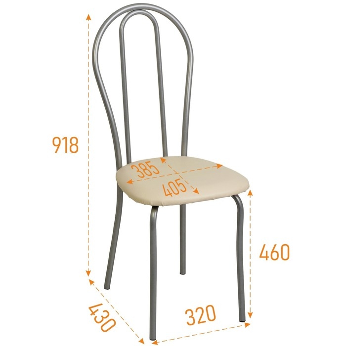 Стул Стул "Венский 2", Серебристый металлик/Молочный