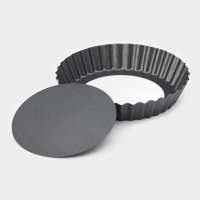 Форма для выпечки Доляна &laquo;Жаклин&raquo;, d=13 см, съёмное дно, антипригарное покрытие, цвет чёрный