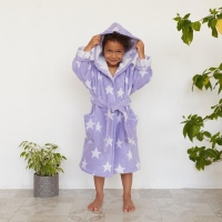 Халат махровый детский Крошка Я &laquo;Звездочки&raquo; размер 30, цвет лаванда, 100% хлопок 360 г/м2