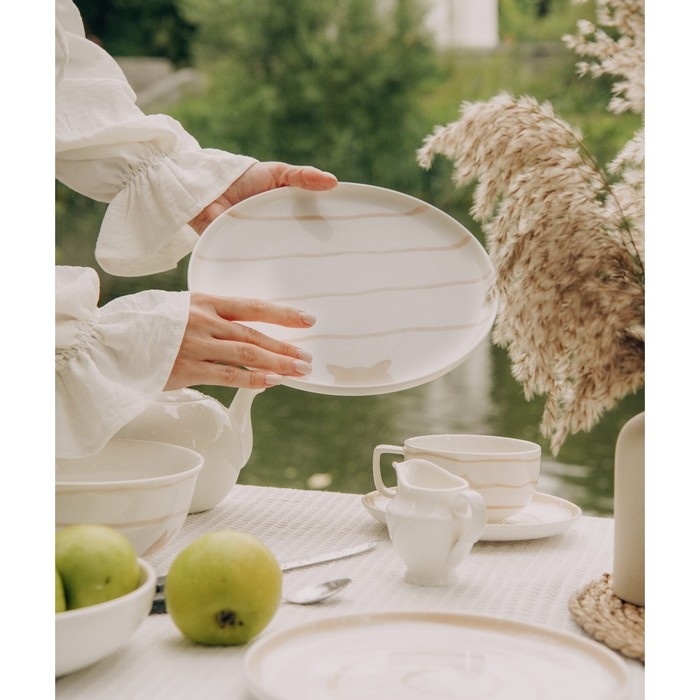 Набор тарелок фарфоровых SL Home &laquo;Гато&raquo;, d=24 см, цвет белый