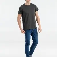 Футболка мужская приталенная Regent Fit черный меланж, размер XS