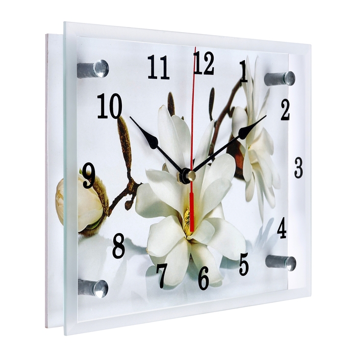 Часы-картина настенные, интерьерные "Орхидея", бесшумные, 25 х 20 см