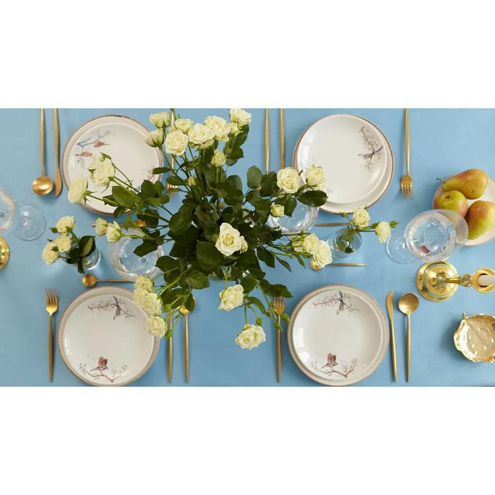 Скатерть Этель Elegance 150*180 +/-3см, цв.серо-синий, пл. 192 г/м2, хл с ВГМО