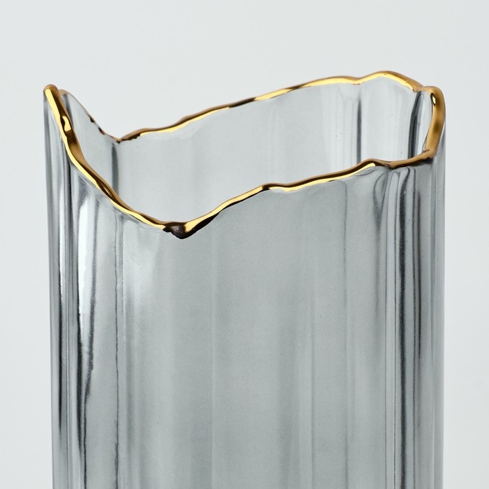Ваза для цветов &laquo;Калипсо грей&raquo; из серого стекла 25&times;10&times;10 см