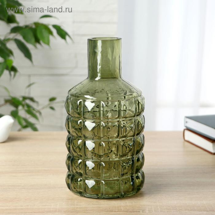 Ваза Ваза "Альхес" малая оливковый h=23х11 см, d-отверстия 3,5см