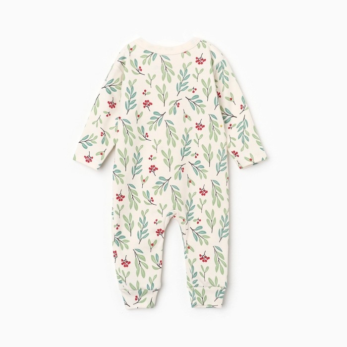 Комбинезон Крошка Я "Christmas", рост 62-68 см, молочный