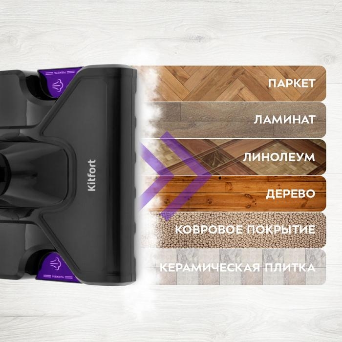 Пылесос Kitfort КТ-575-1, вертикальный, паровой, 1600 Вт, 1.1 л, нагрев 20 с, чёрный Пылесос Kitfort КТ-575-1, вертикальный, паровой, 1600 Вт, 1.1 л, нагрев 20 с, чёрный
