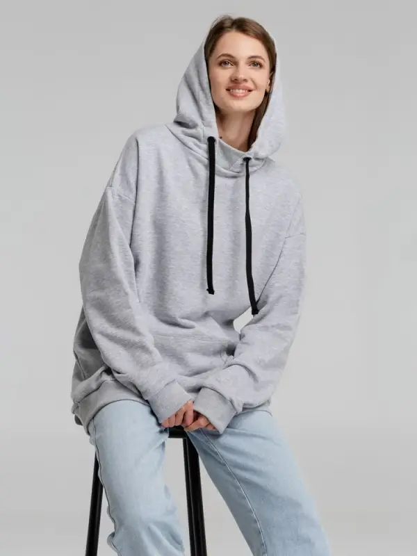 Худи оверсайз &laquo;Чистая соль&raquo;, серый меланж, размер XS/S (44-46)