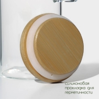 Банка стеклянная для хранения сыпучих продуктов с ложкой BellaTenero &laquo;Эко&raquo;, 280 мл, 7&times;11 см, с бамбуковой крышкой