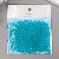 Бусины для творчества пластик "Кристалл с гранями морская волна" набор 20 гр 0,4х0,6х0,6 см