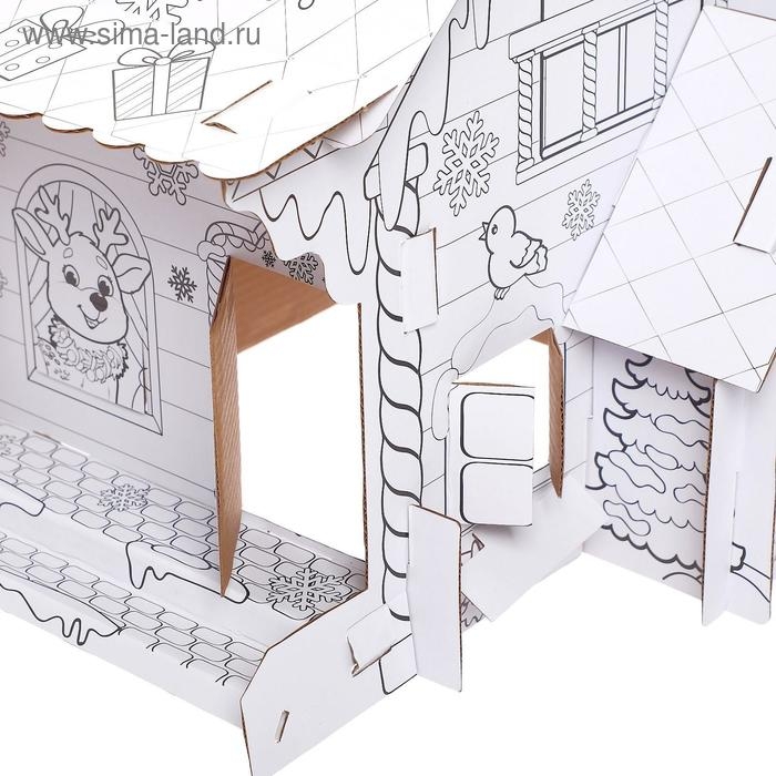 Домик-раскраска 3 в 1 «В гостях у Дедушки Мороза», 5 фломастеров, 6 деталей Домик-раскраска 3 в 1 «В гостях у Дедушки Мороза», 5 фломастеров, 6 деталей