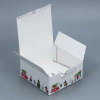 Коробка подарочная новогодняя складная &laquo;Город&raquo;, 15 х 15 х 7 см, Новый год