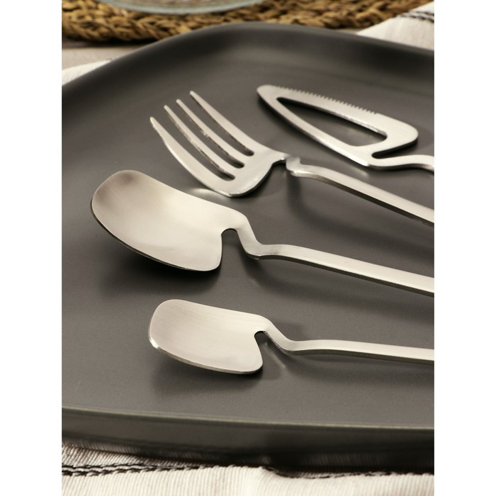 Столовые приборы из нержавеющей стали Magistro Wave, 4 предмета, цвет серебряный Столовые приборы из нержавеющей стали Magistro Wave, 4 предмета, цвет серебряный