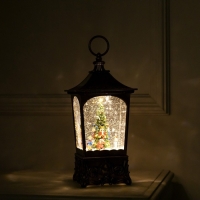 Светодиодная фигура &laquo;Фонарь с щелкунчиком&raquo; 13.5 &times; 28.5 &times; 13.5 см, пластик, батарейки ААх3 (не в комплекте), USB, свечение тёплое белое