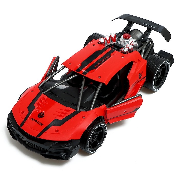 Машина радиоуправляемая &laquo;Гоночная&raquo;, дым, 1:12, с аккумулятором, цвет красный
