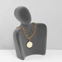 Бюст для украшений &laquo;Силуэт&raquo;, 13,5&times;7&times;20 см, h=20 см, флок, цвет серый