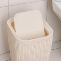 Контейнер для мусора &laquo;Вязаное плетение&raquo;, 10 л, цвет бежевый