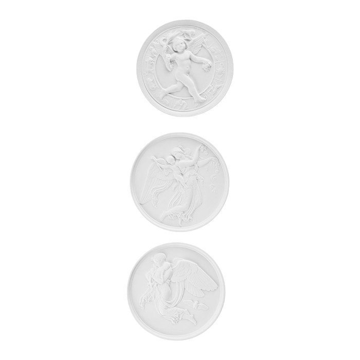 Декорация настенная, гипсовое панно Декорация настенная, гипсовое панно "Набор тарелок", 3 шт