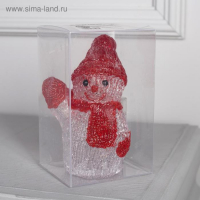 Светодиодная фигура &laquo;Приветливый снеговичок&raquo; 7 &times; 15 &times; 7 см, акрил, 8 LED, батарейки ААх2 (не в комплекте), свечение белое