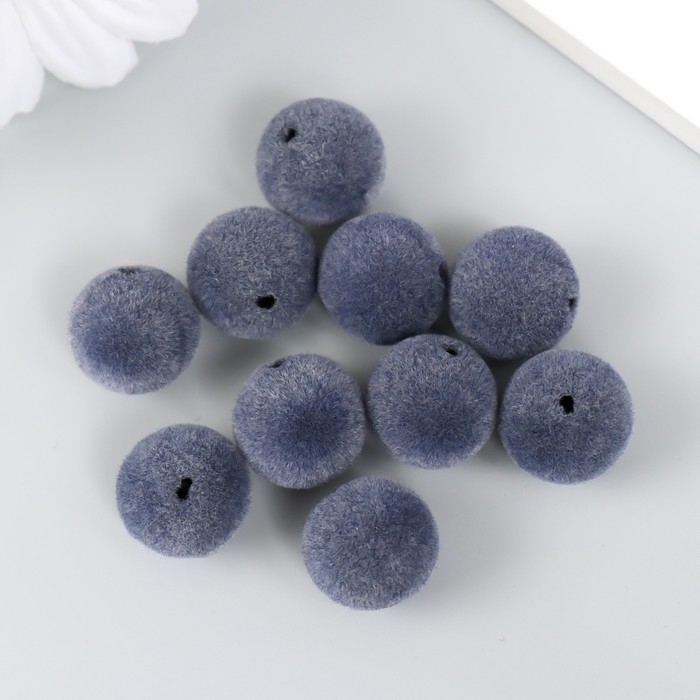 Бусины для творчества бархатное напыление "Ночная синь" набор 10 шт d=1,4 см