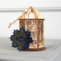 Ёлочная игрушка &laquo;Фонарь с домиком&raquo;, от батареек, свечение тёплое белое