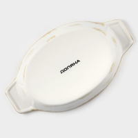 Форма для запекания из фарфора Доляна Organic Gold, 500 мл, 22×13×4,5 см, цвет белый Форма для запекания из фарфора Доляна Organic Gold, 500 мл, 22×13×4,5 см, цвет белый