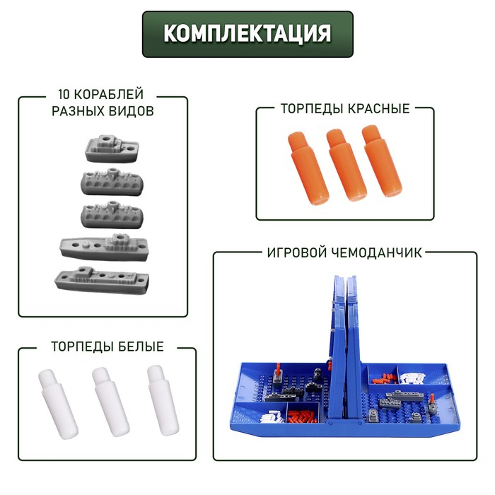 Настольная игра «Морской бой» с пластиковым полем, 2 игрока, 5+ Настольная игра «Морской бой» с пластиковым полем, 2 игрока, 5+