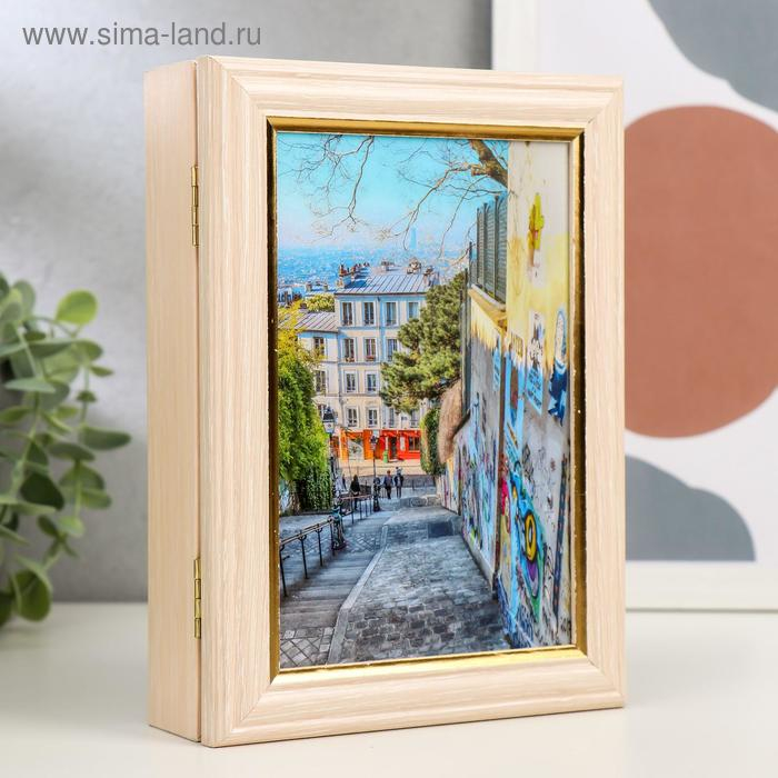 Ключница "Париж 14" молочный дуб 15х21 см