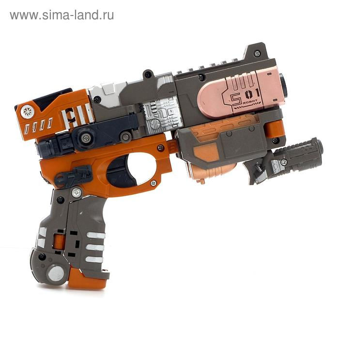 Робот-бластер &laquo;Титан&raquo;, трансформируется, в комплекте 3 мягкие пули, цвет коричневый
