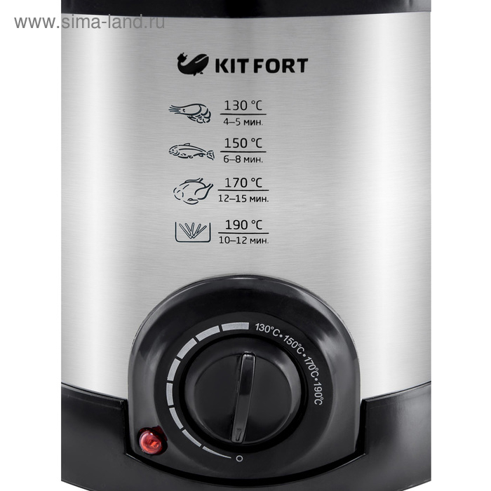 Фритюрница Kitfort KT-2009, 1000 Вт, 1 л, шнур 0.92 м, серебристая Фритюрница Kitfort KT-2009, 1000 Вт, 1 л, шнур 0.92 м, серебристая