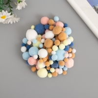 Декор для творчества "Помпончики. Пастила" d=1-3 см набор 135 шт Декор для творчества "Помпончики. Пастила" d=1-3 см набор 135 шт