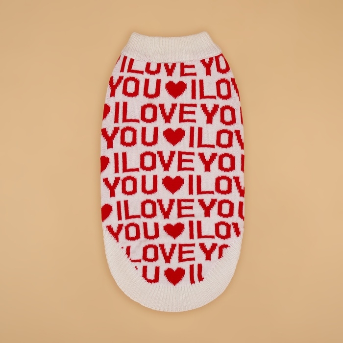 Свитер "ILOVEYOU", 2XL (ДС 34, ОШ 34, ОГ 32-51 см)