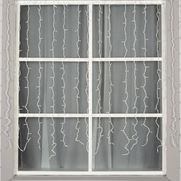 Гирлянда &laquo;Занавес&raquo; 2 &times; 1.5 м, IP44, УМС, белая нить, 360 LED, свечение тёплое белое, 220 В