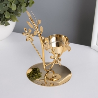 Подсвечник на 1 свечу металл d=4 см "Весенние цветы" золото 7,7х11,8х12,5 см Подсвечник на 1 свечу металл d=4 см "Весенние цветы" золото 7,7х11,8х12,5 см