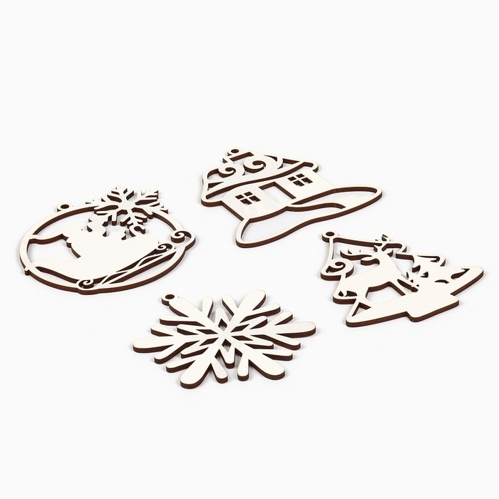 Ёлочная игрушка новогодняя , 4 шт, набор, новогодний Ёлочная игрушка новогодняя , 4 шт, набор, новогодний