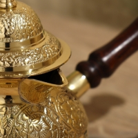 Турка с крышечкой 17х23х10 см, латунь