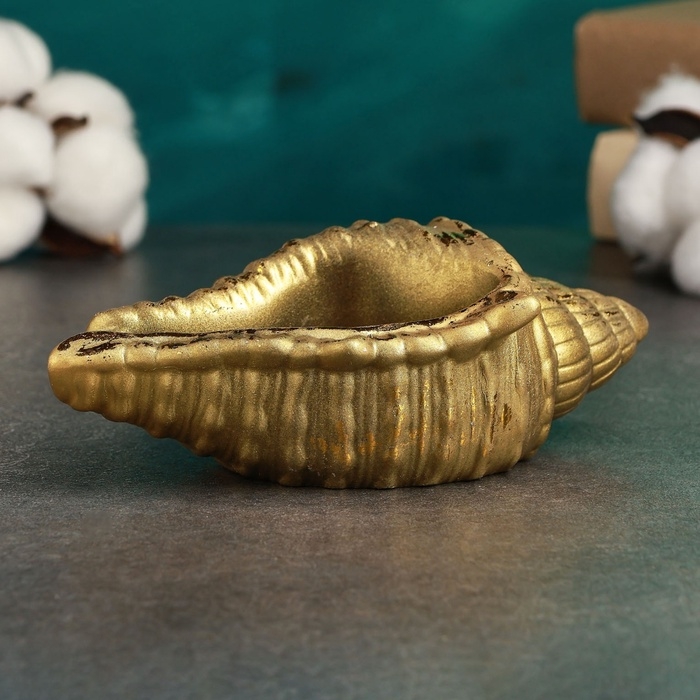 Подставка для мелочей Подставка для мелочей "Ракушка" 17х11х5см, бронза с позолотой