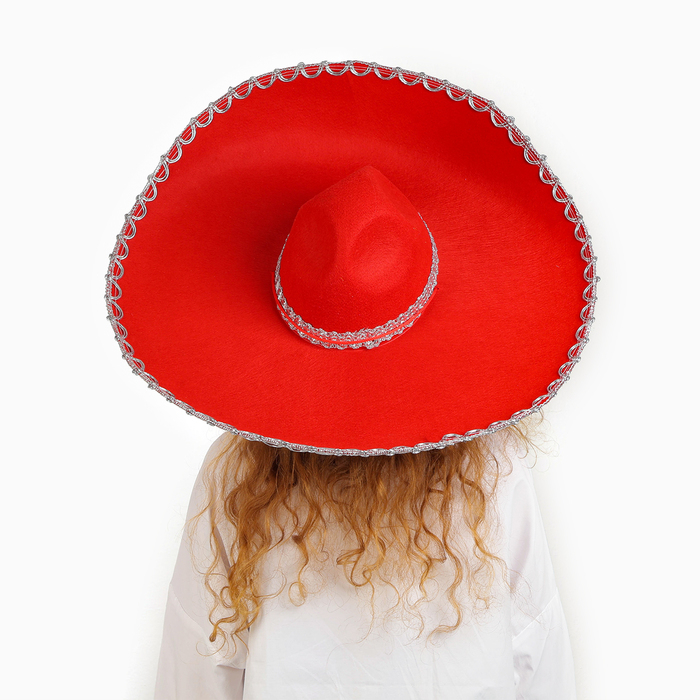 Шляпа «Мексиканка», красная, размер 56–58 Шляпа «Мексиканка», красная, размер 56–58