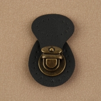 Застёжка для сумки, пришивная, 6 &times; 4 см, цвет чёрный/бронзовый