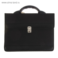 Портфель деловой 350 х 260 х 100 мм, текстильный, 2 отделения, "Приморск" чёрный, 1С111 Портфель деловой 350 х 260 х 100 мм, текстильный, 2 отделения, "Приморск" чёрный, 1С111