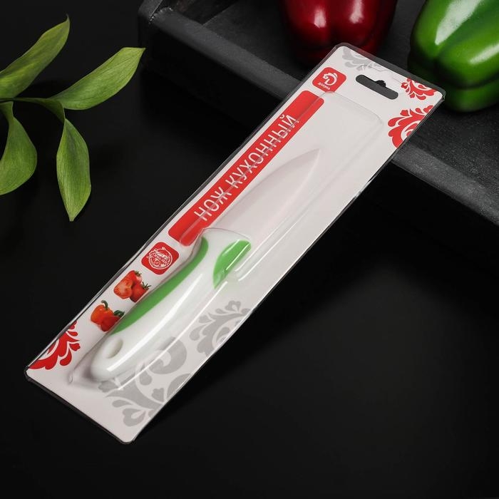 Нож керамический Доляна &laquo;Умелец&raquo;, лезвие 7 см, цвет зелёный