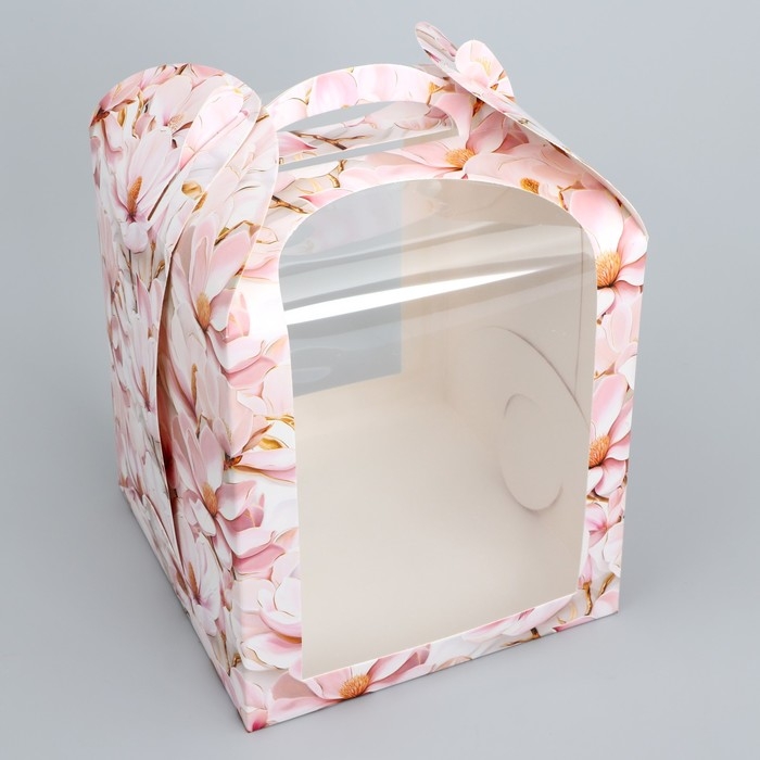 Коробка под торт, кондитерская упаковка, «Сакура», 15 х 15 х 18 см Коробка под торт, кондитерская упаковка, «Сакура», 15 х 15 х 18 см