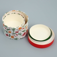 Набор шляпных коробок 3 в 1 &laquo;Акварельный&raquo;, 16 х 10, 14 х 9, 13 х 8.5 см, Новый год